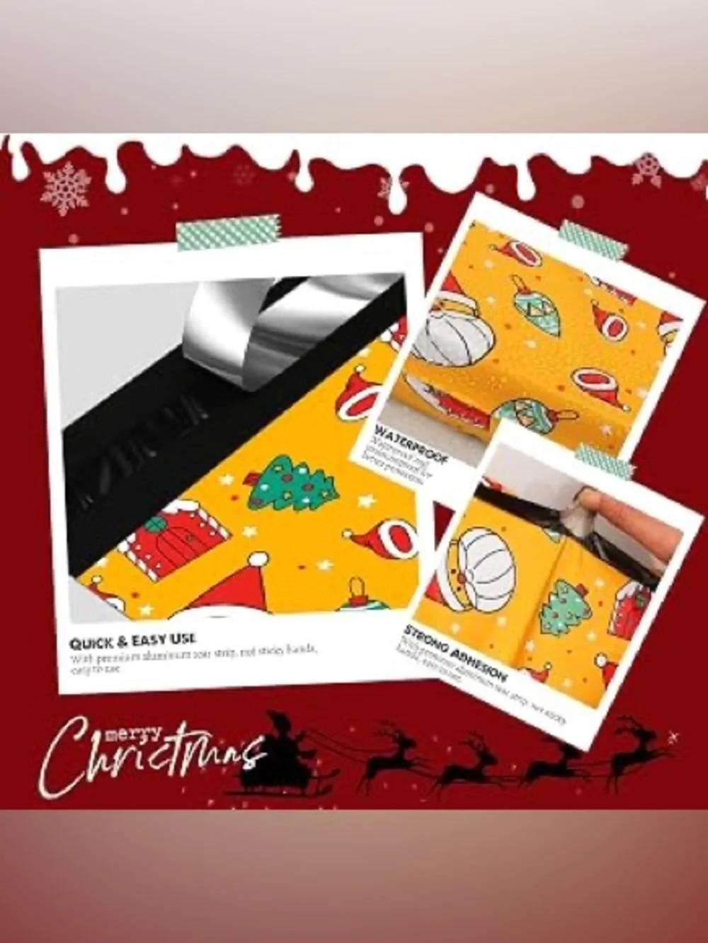 Santa Claus 20 Pack Poly Mailers 10 x 13 Inch Waterproof Non-padded